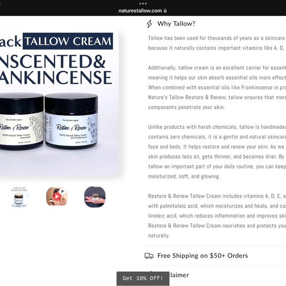 Natural Tallow Cream Set - Picture 3 of 9